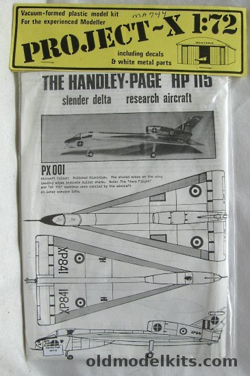 Maintrack 1/72 Handley-Page HP-115 - Slender Delta Research Aircraft - Bagged, PX001 plastic model kit